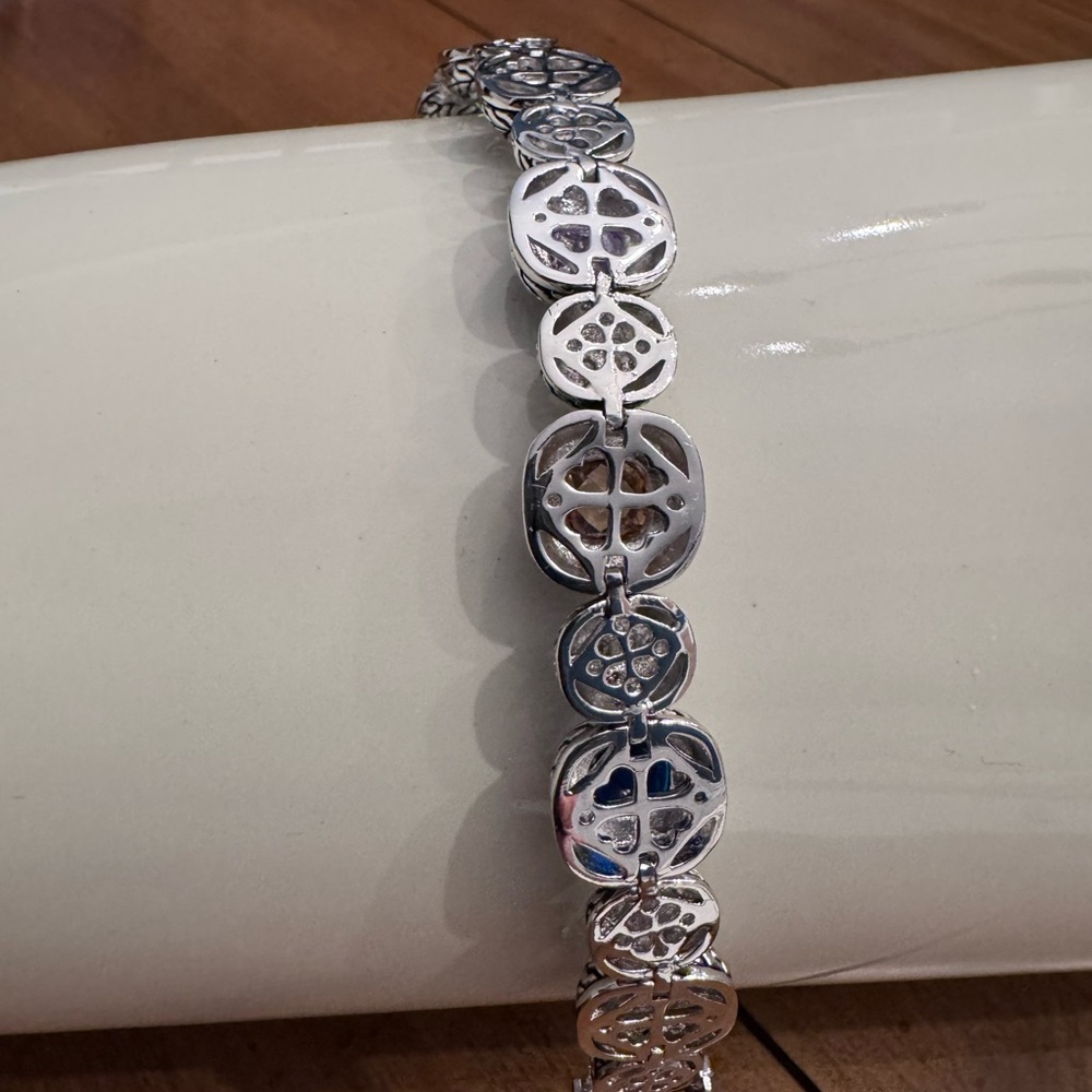 Silver Bracelet with Vibrant Gemstones - Picture 4 of 6